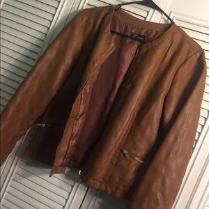 Brown leather jacket